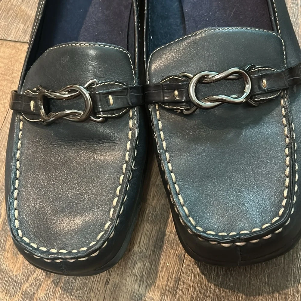 Aerosoles Women’s Navy Blue Square Toe‎ Loafers, Buckle Size 11